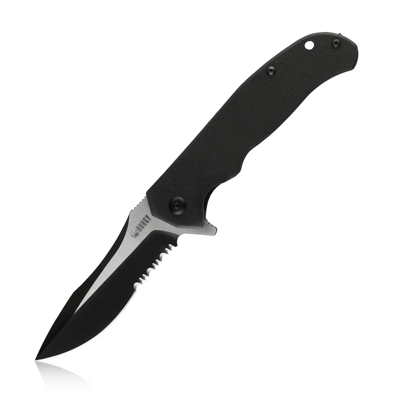 Semi-serrated KUBEY KU162 G10 Ручка EDC карманный нож с точкой падения D2 лезвие мяч баринг Открытый Тактический Кемпинг выживания складные ножи - Цвет: Semi-serrated