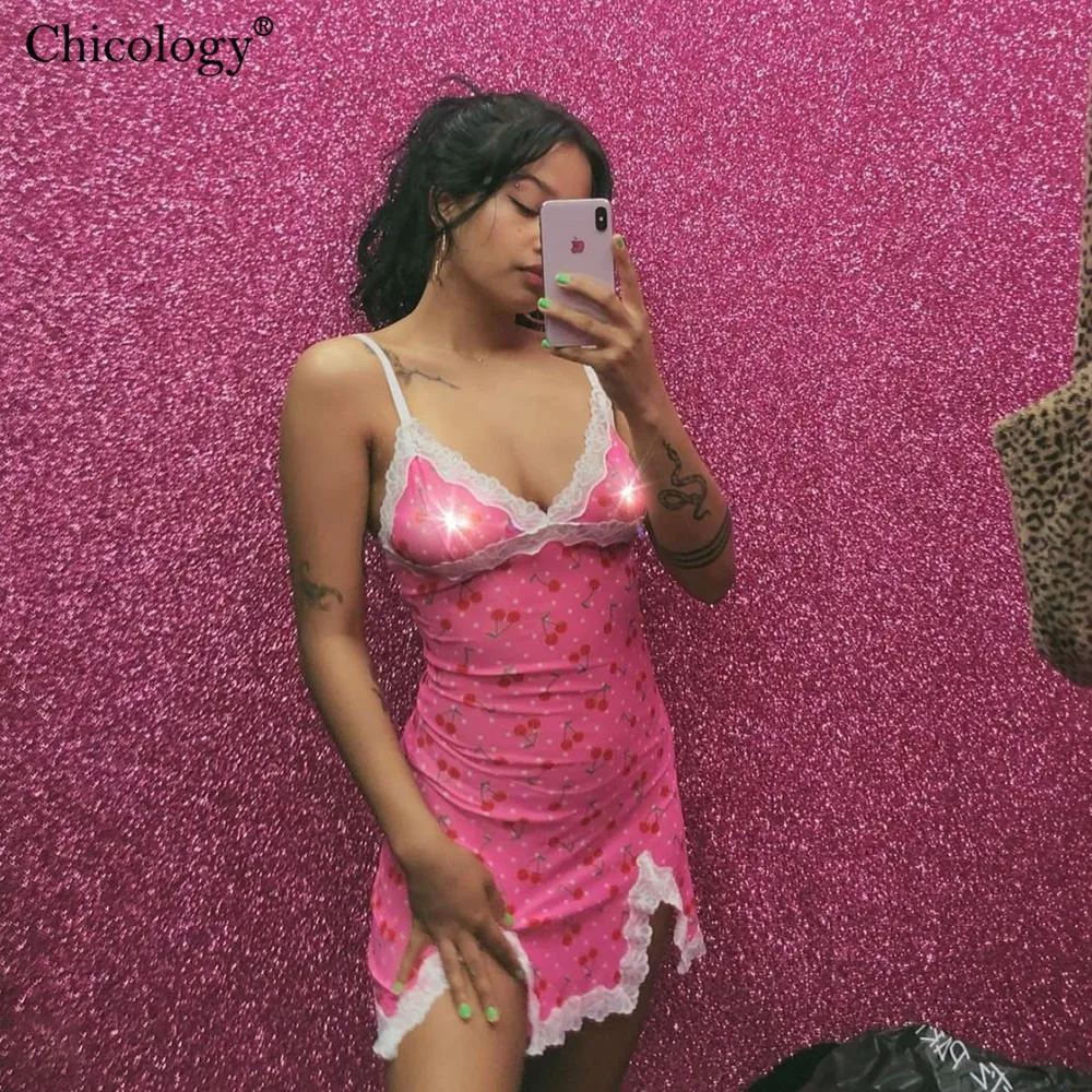 Chicology Регулируемый Тонкий тонкие бретельки кружевная мини-юбка вечерние платье