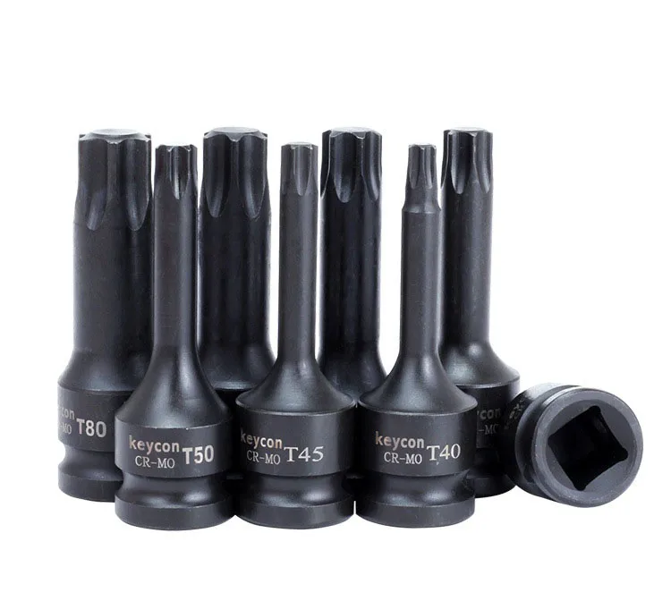 1/" Набор торцевых головок CR-MO Torx Head T30 T40 T45 T50 T55 T60 T70 T80 T100 для ручных пневматических гаечных ключей