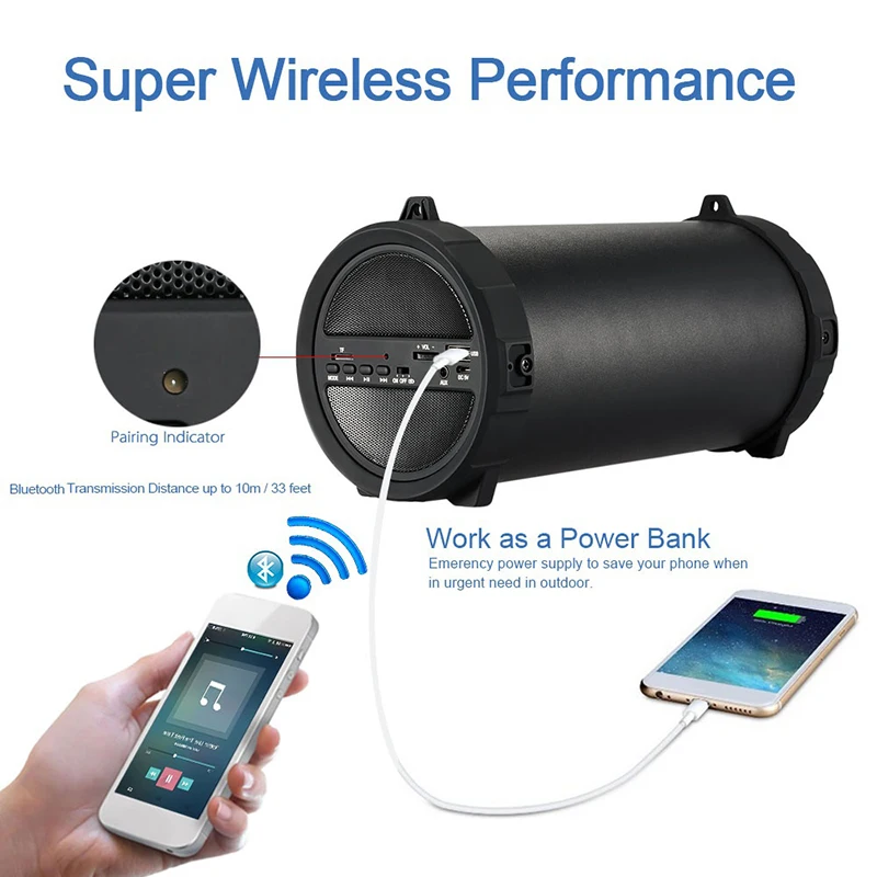Беспроводной Bluetooth внешний динамик аккумулятор 10 Вт большая мощность HiFi