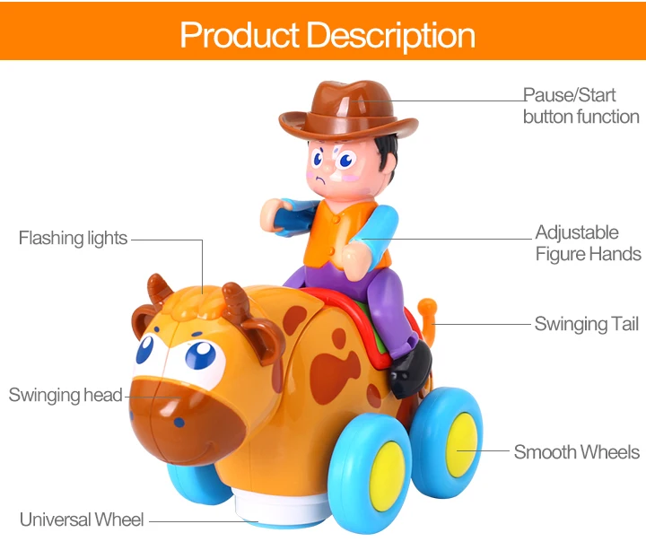 HUILE TOYS 838B Wild Bullfight детские игрушки Счастливые гонки с музыкой и светом дети ползать стиль игрушки для детей 18 месяцев