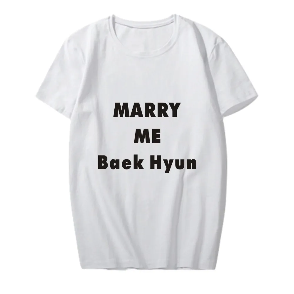 Летняя футболка с надписью EXO BAEKHYUN CHANYEOL для студентов JN856| |