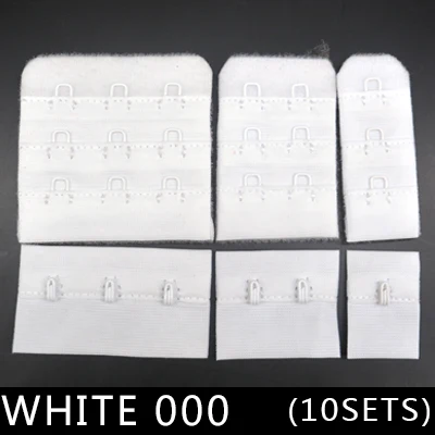 white 000 10 компл./лот женские полезный Черный Белый Бюстгальтер расширители ремешок Расширение Регулируемый пояс ручная выделка женская обувь застежка бюстгальтера аксессуары "сделай сам" - Цвет: white 000