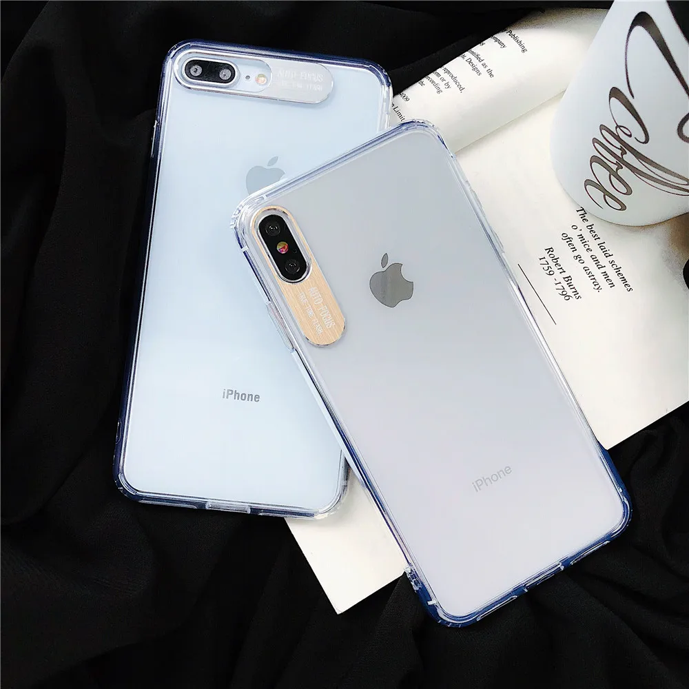 Мягкий чехол из ТПУ для iphone 7 8 plus X s max Xr чехлы XS Прозрачный Простой цветной
