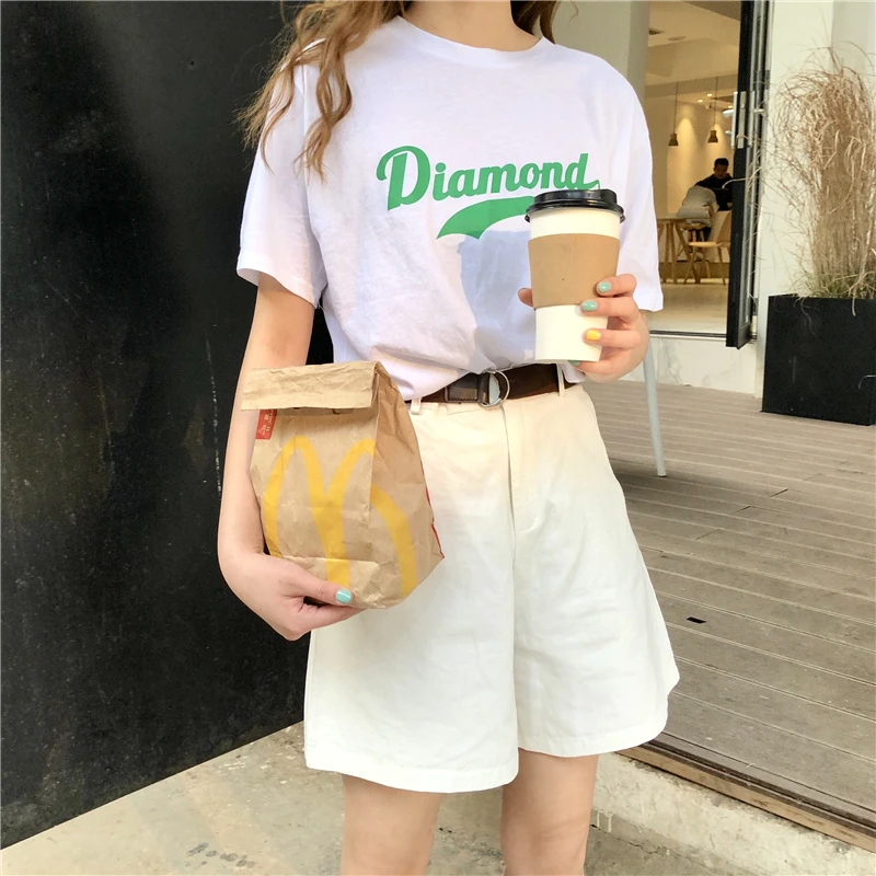 white Подарок на пояс) летние женские хлопковые бермуды Feminina с высокой талией повседневные спортивные штаны до колена пляжные брюки женские шорты - Цвет: white