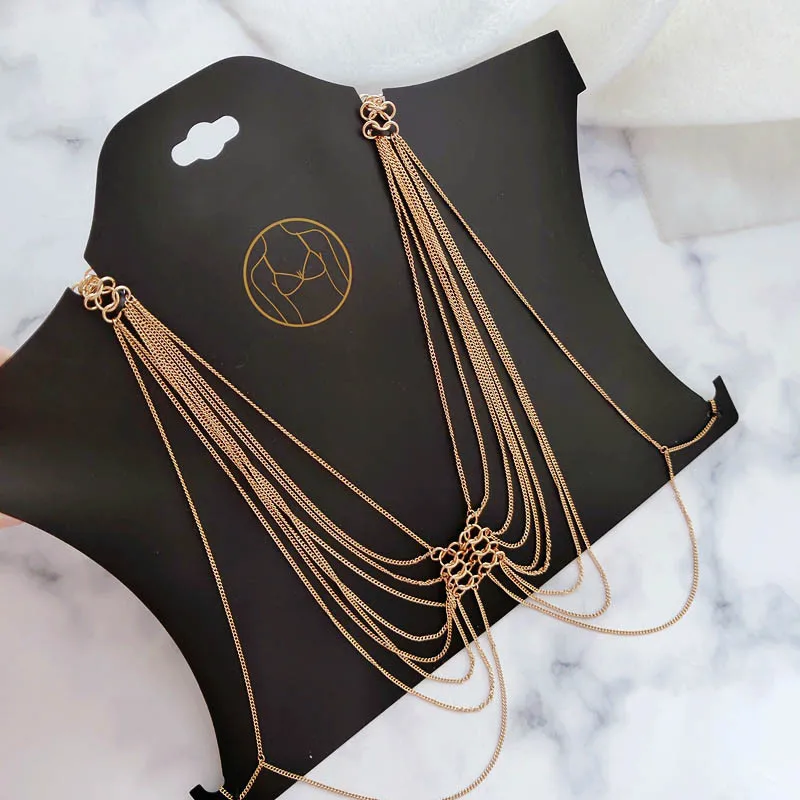 Новый Стильный золотой цвет цепь украшения для тела панк сексуальное бикини