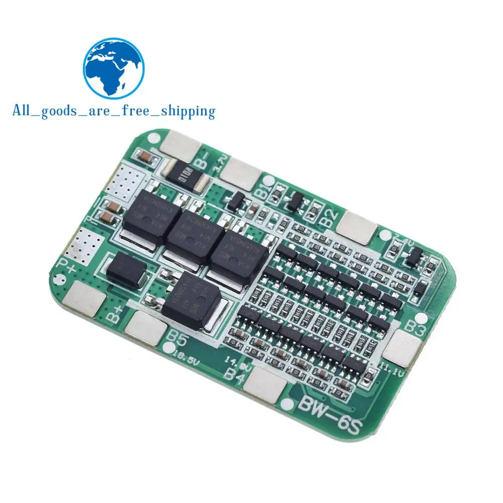 TZT 6S 15A 24V PCB плата защиты BMS для 6 пакетов 18650 литий-ионная литиевая батарея ячеечный модуль новое поступление