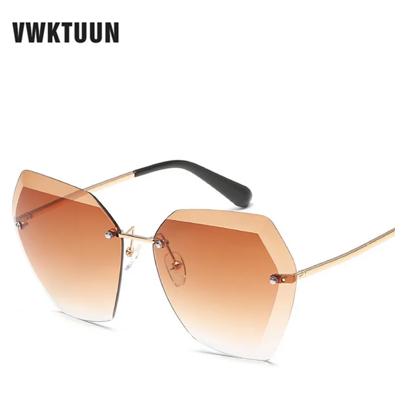 VWKTUUN солнцезащитные очки без оправы для женщин и мужчин прозрачные линзы
