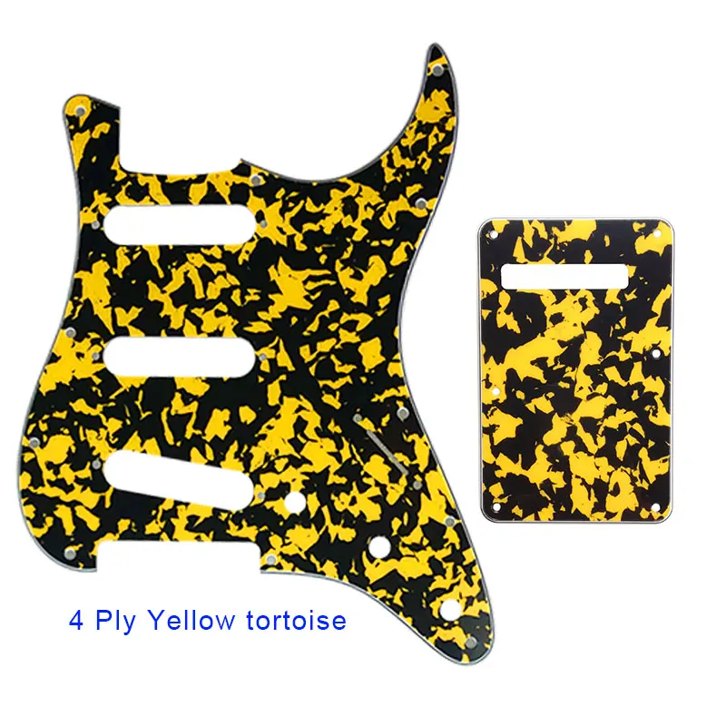 4ply yellow tortoise Pleroo 11 винт гитара отверстия накладку с задней пластины костюм для США/Мексика Fender Stratocaster Стандартный SSS ST царапинам - Цвет: 4ply yellow tortoise