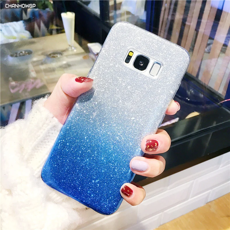Блестящий Прозрачный чехол для Samsung Galaxy S5 S6 S7 edge S8 S9 Plus A3 A5 A6 A8 J2 J3 J4 J5 J6 J7 Neo Grand Prime 2016