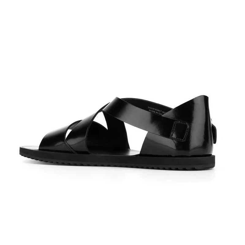 Сандалии-гладиаторы мужские из натуральной кожи модные босоножки на плоской