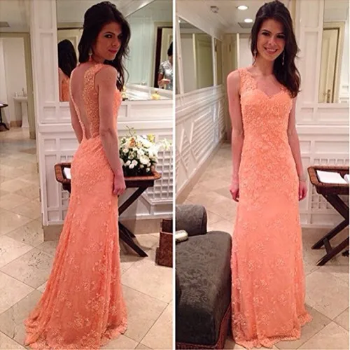 US2-28W or Custom Made 2014 Vestido De Festa Ever Pretty Open Back Sweetheart Lace Prom Dresses Vintage Floor Length HP37 | Свадьбы и