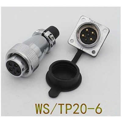 WS20-6Pin 1 комплект WS20 авиационным соединителем 2/3/4/5/6/7/9/12 штепселный Разъем гнездо мужской и женский авиации круговой Мощность Кабельный разъем - Цвет: WS20-6Pin