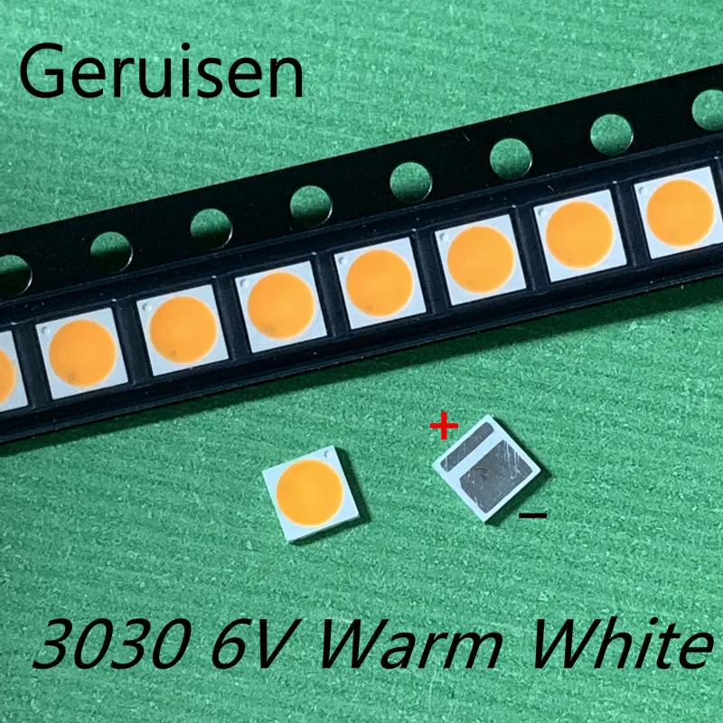 100 шт AOT Высокая мощность LED 3030 1 6 W 6V 2700K теплый белый EMC освещение