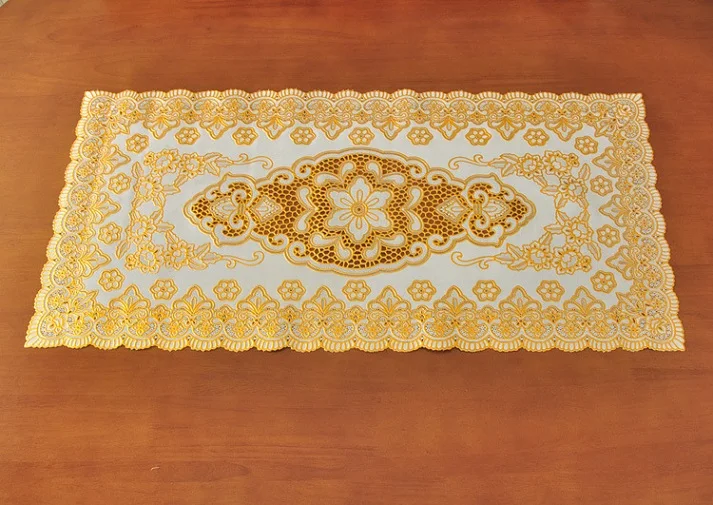 Tablecloth Gold Современная отличная прямоугольная скатерть из ПВХ 60*120 см, прозрачная скатерть для обеденного стола, салфетки для подстилок, скатерть для свадебного банкета - Цвет: Tablecloth Gold