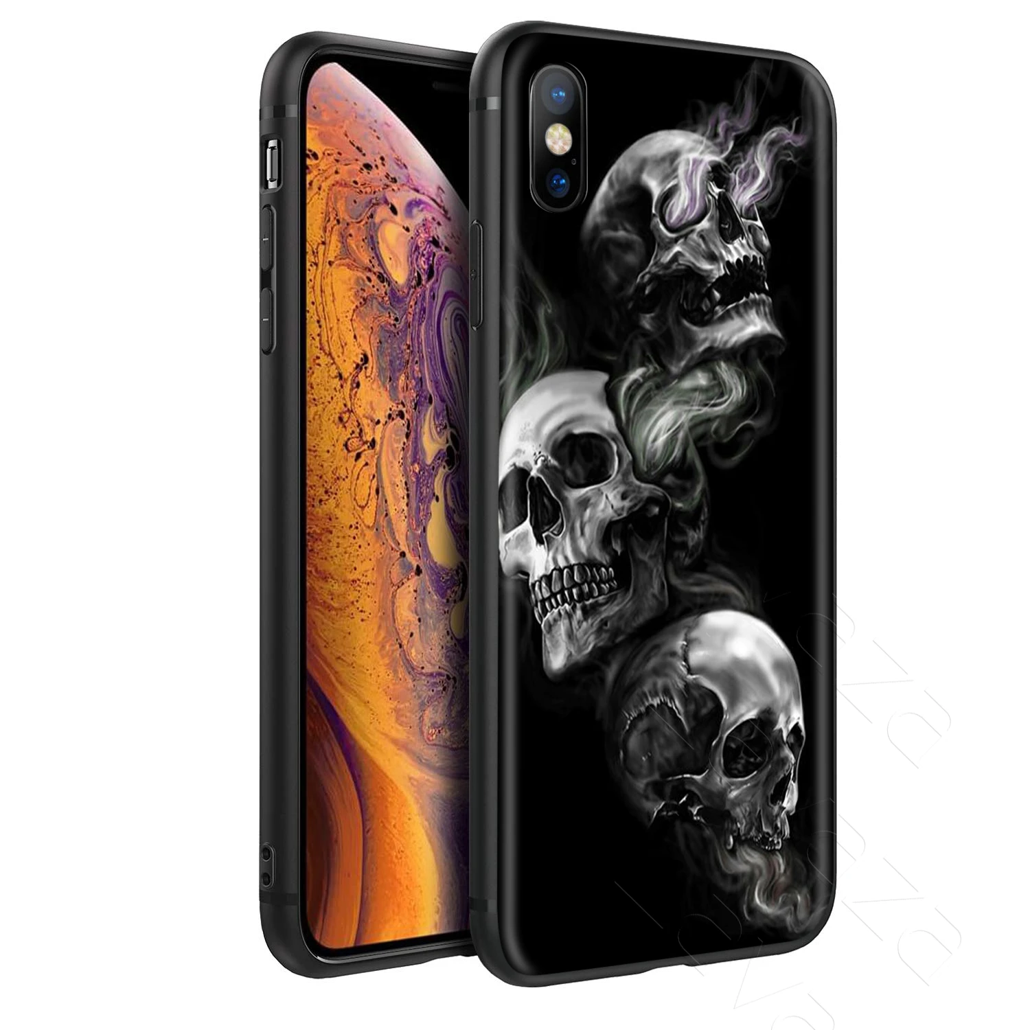 Чехол Lavaza в стиле ретро с цветами черепами и короной для iPhone 11 Pro XS Max XR X 8 7 6 6S Plus 5 5s