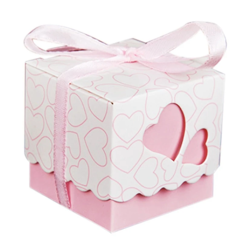 50 шт. коробка для конфет с сердцем и лентой | Дом сад