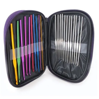 22 Pcs Set Multi-colour Aluminum Crochet Hooks Needles Knit Weave Craft Yarn Sewing Tools Knitting | Дом и сад