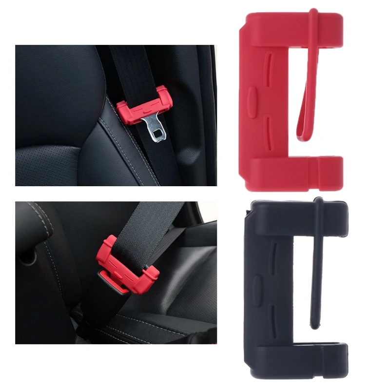 Hot New 1 Pc Universal Silicone Auto Car Seat Belt Buckle Covers Clip Anti-Scratch Cover Case Black/ Red High Quality