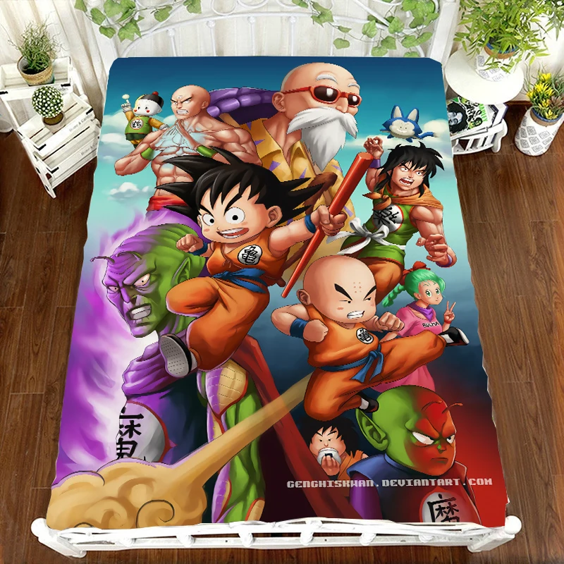 DRAGON BALL Z Аниме простыня с печатным рисунком Вегета Сон Гоку Zetto покрывало детская комната кровать простыни, постельное белье(без наволочки