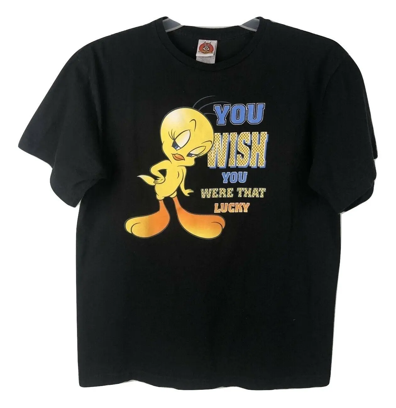 Винтажный Looney Tunes Tweety футболка с рисунком птицы Черная Мужская большая желаю вам