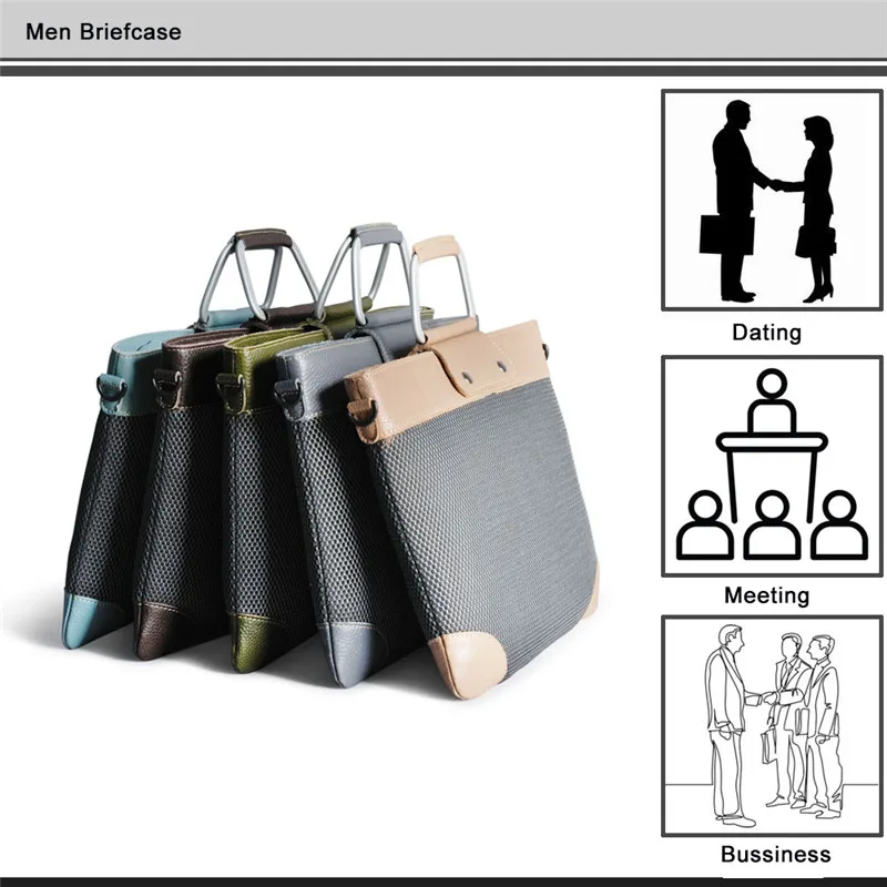 Натуральная кожа Для мужчин Портфели сумка A4 файл посылка металла для ноутбука с