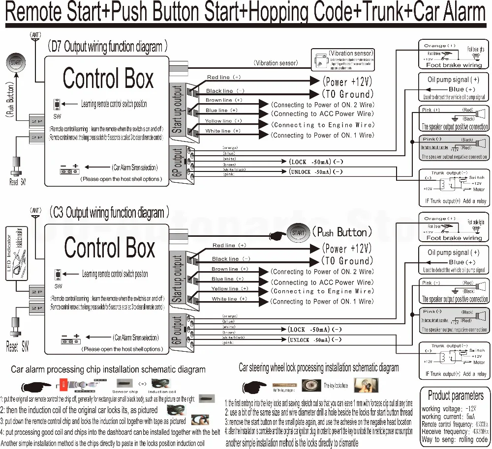Автосигнализации Системы умный отдаленных ключ нажать одну кнопку