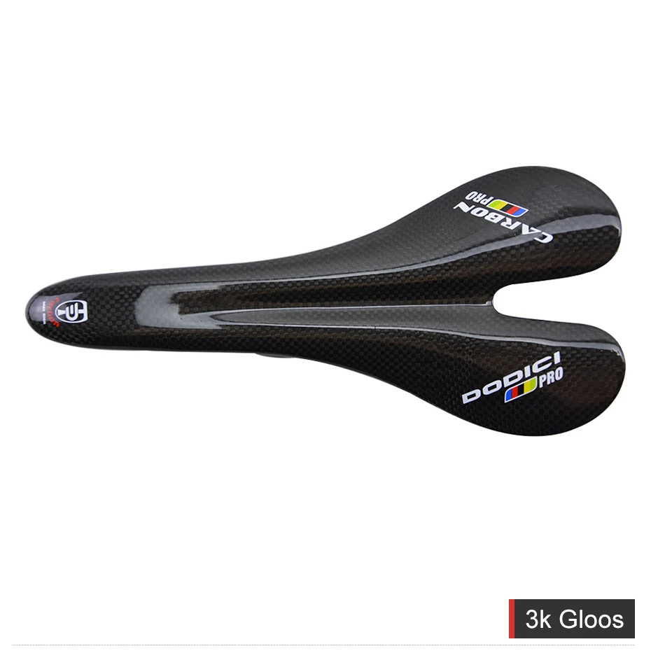 DODICI Pro 3 к полный углеродного волокна Велосипедное Седло дорожный/MTB велосипед углерод седло шоссейный горный велосипед велосипедный седло матовое/глянцевый - Цвет: 3k Glossy