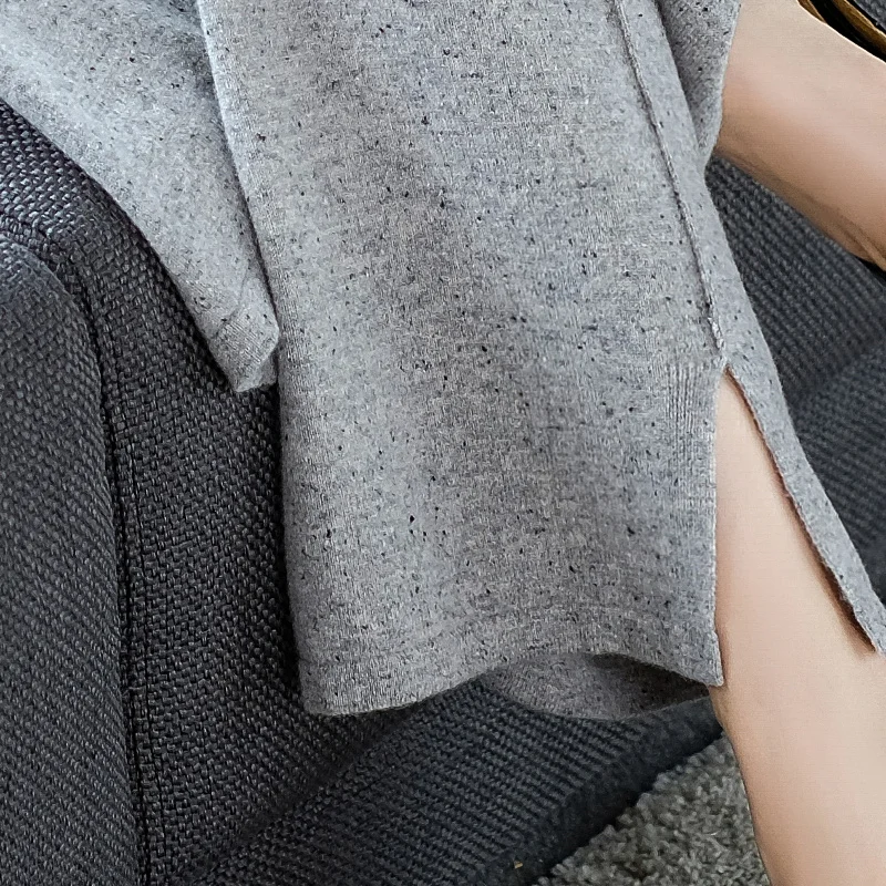 JANELUXURY Brand Women's Solid Color Knit Sets 2019 Autumn Winter New Bat-sleeve Sweater + Long Pants 100%Wool Loose Two Suits |