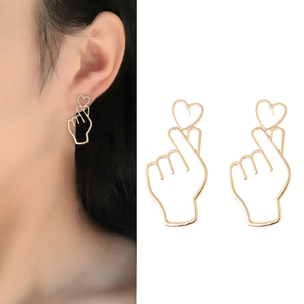 1 пара серьги гвоздики в форме сердца|Серьги-гвоздики| |