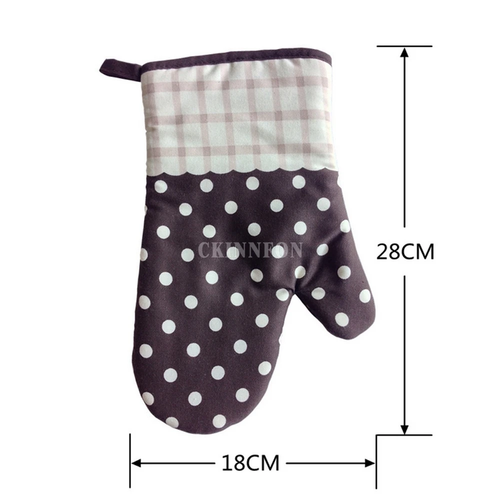Термостойкие противоскользящие перчатки в горошек для выпечки 100 шт./лот 2