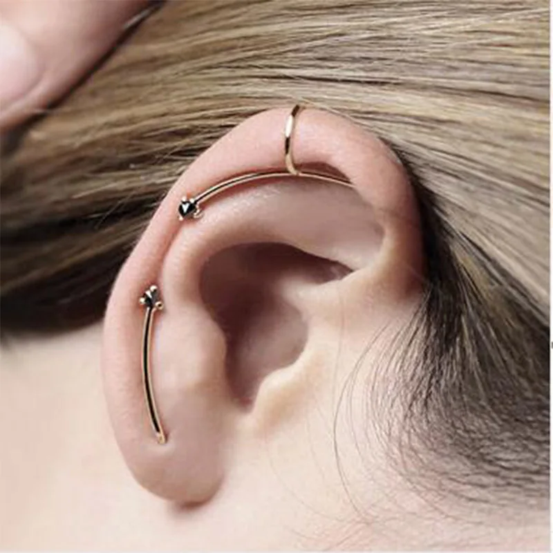 

Vercret Modern Minimalist Earrings 925 Sterling Silver Earrings Ear Crawlers, Ear Climbers Gold Ear Pins for Women
