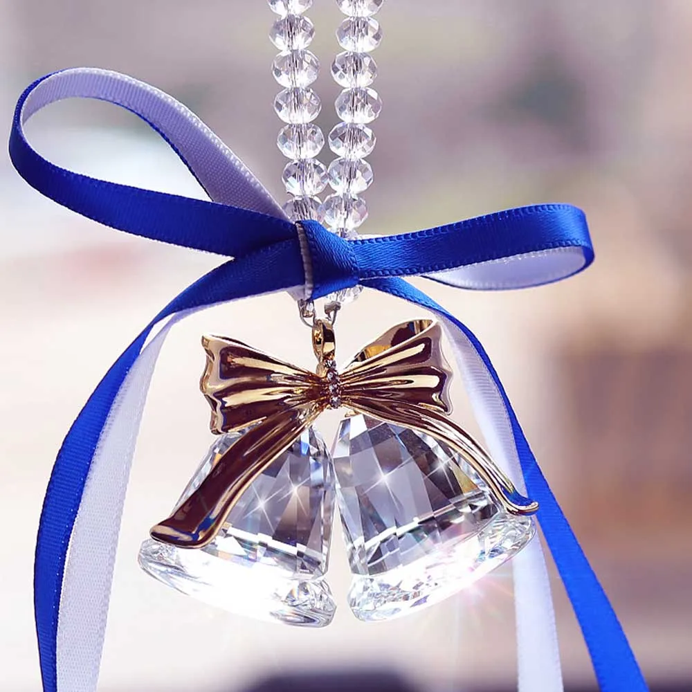 Модный розовый прозрачное шампанское Хрустальный колокольчик украшение на