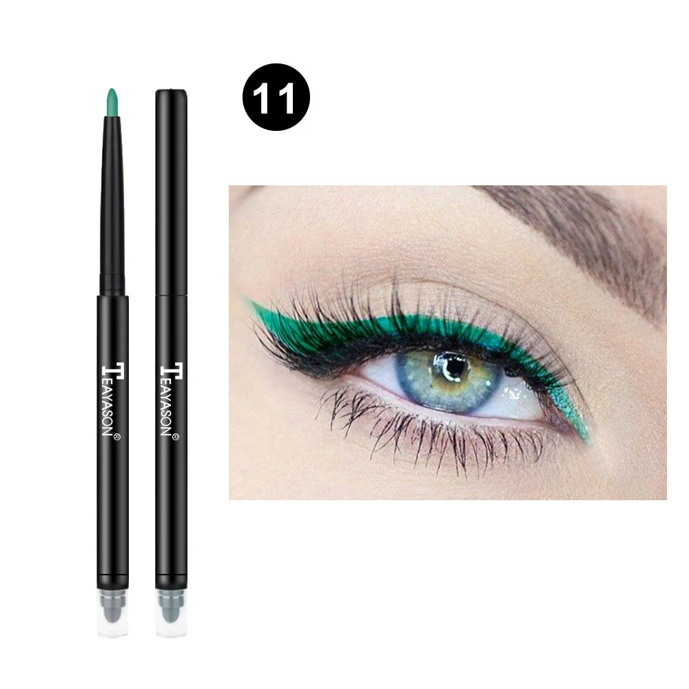 11 2 in1 двойной Цвет подводка-фломастер жемчужно-белый розовый высокий свет лежа шелкопряда Pen Eye макияж анти-цветущие TSLM2 - Цвет: 11