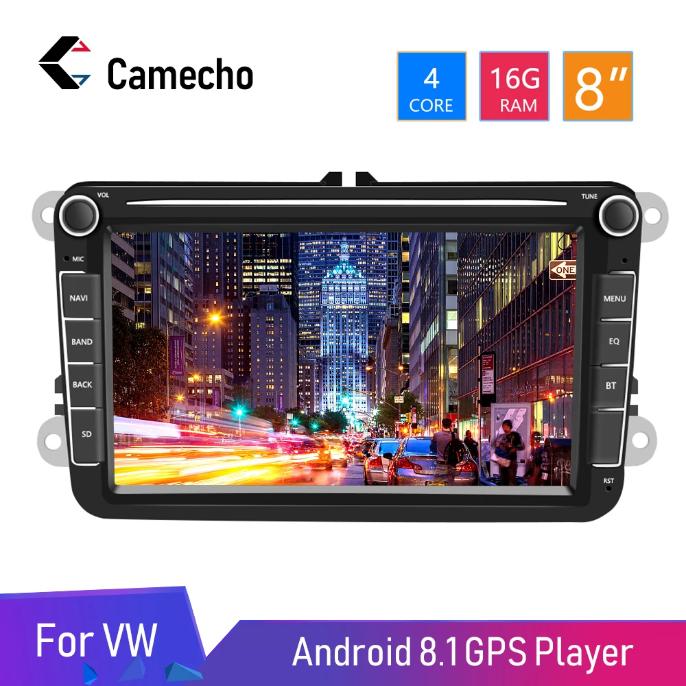 Camecho Android 8,1 MP5 мультимедийный плеер автомобильные радио GPS 8 дюймов аудио стерео для сиденья/Skoda/Passat/Golf/Polo Bluetooth Авто Радио