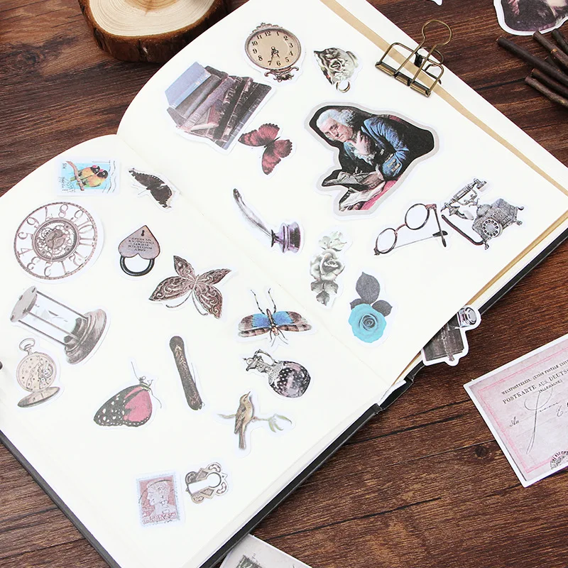 

One Pack Retro Middle Ages Decorative Sticker Set Diary Album Label Stickers Diy Stationery Stickers Gift Diary Deco Pack