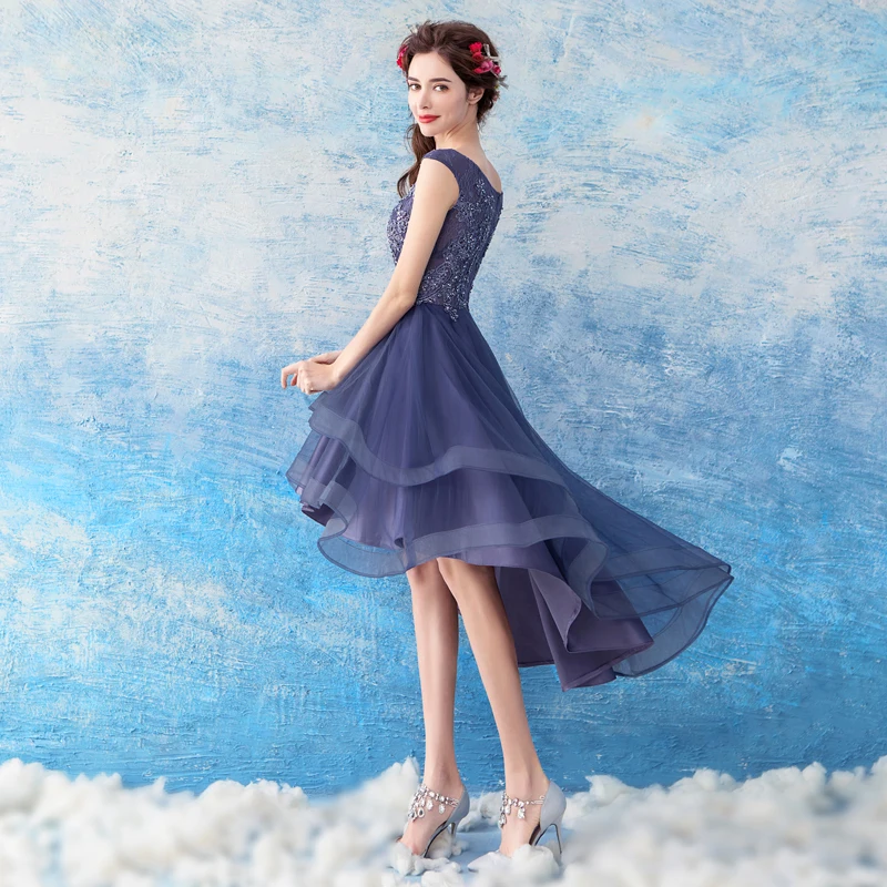 Женское коктейльное платье без рукавов SSYFashion элегантное асимметричное