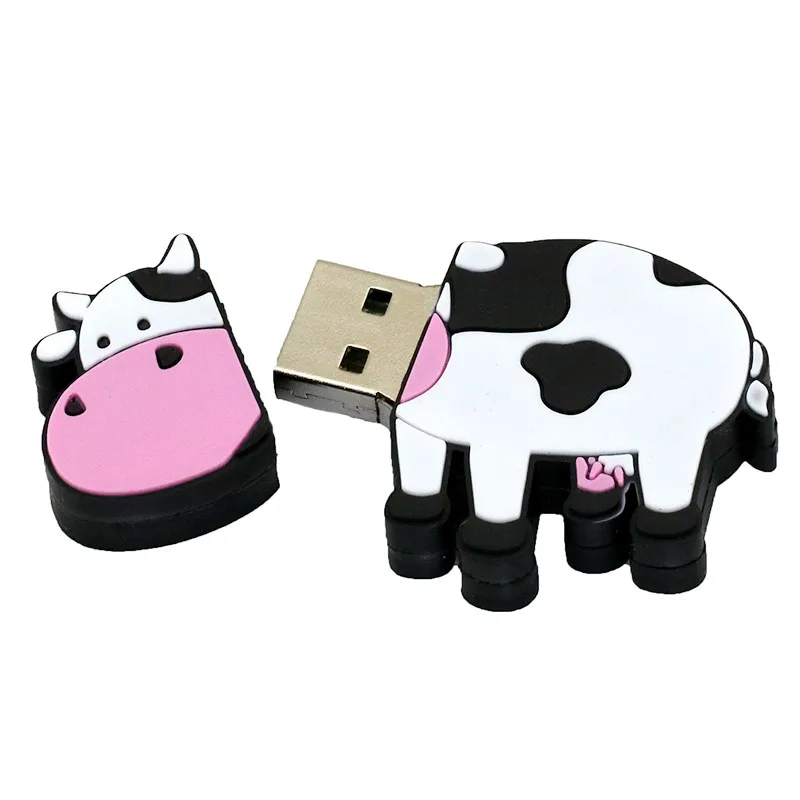 USB флеш-накопитель с животным пингвином, кошкой, флеш-накопитель с мультипликационным рисунком, мультипликационная корова, 8 ГБ, 16 ГБ, 32 ГБ, 64 ГБ, 128 ГБ, USB 2,0, флеш-карта памяти
