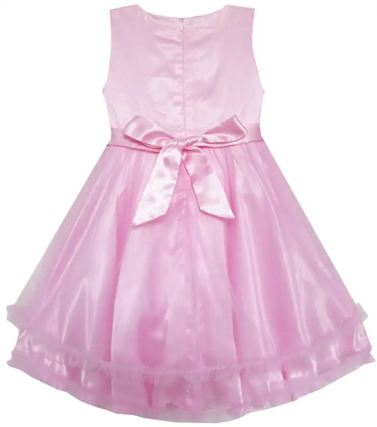 Sunny Fashion платья для девочек новогодние костюмы Цветок Девушка Платье Розовый Тюль