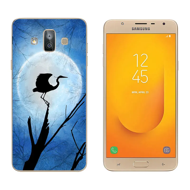 Телефон чехлы для Galaxy J7 Duo Ультратонкий силиконовый задняя крышка ручной печати 5