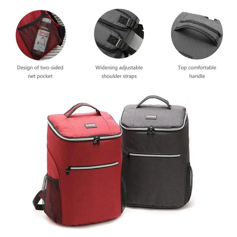 20L супер большой емкости Водонепроницаемые Изолированные сумки для обедов