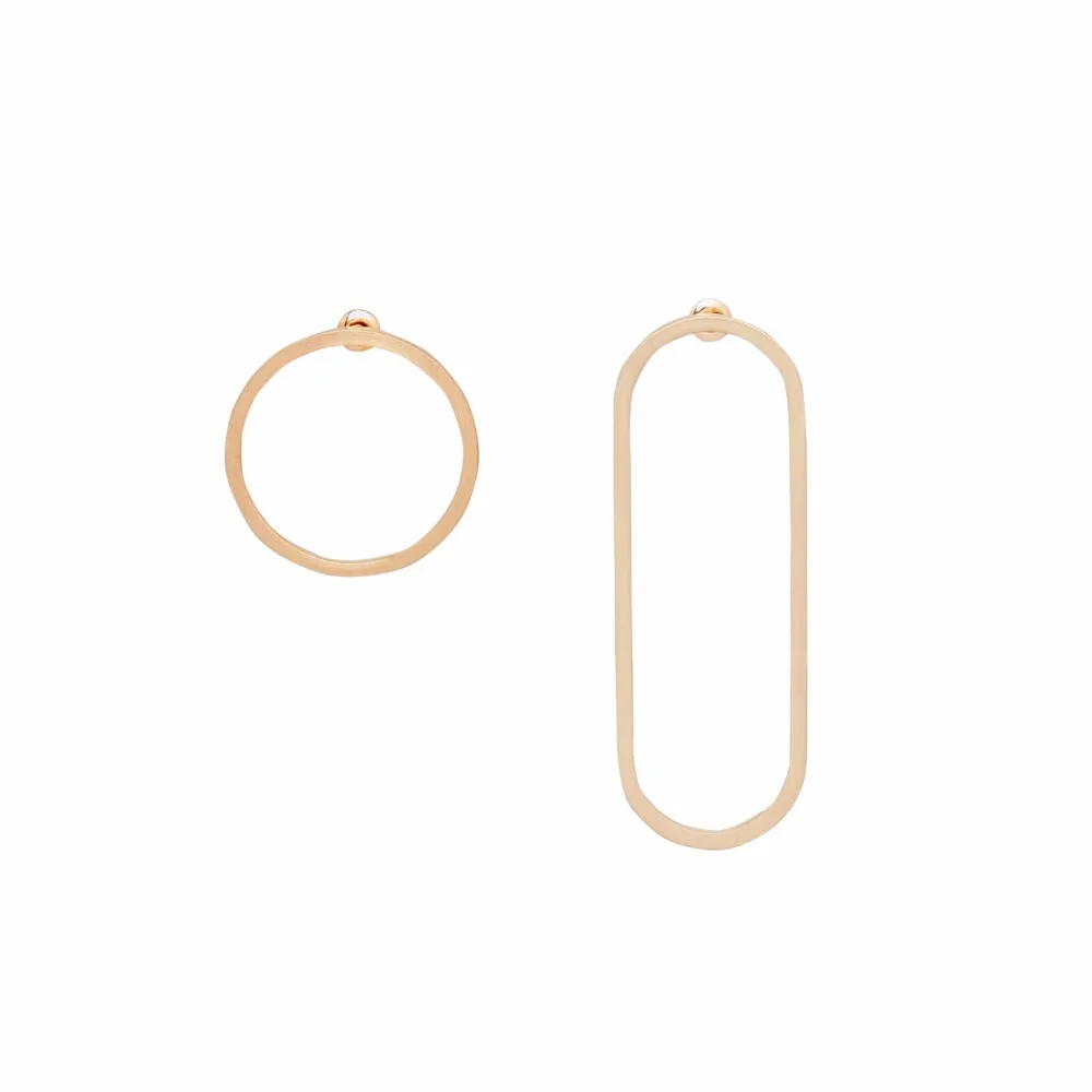 Huidang минималистичные круглые ассиметричные серьги женские аксессуары