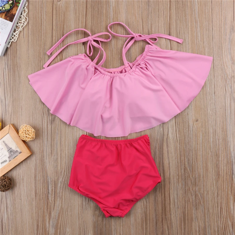 Семейный раздельный купальник новинка 2018 женский детский для девочек Лидер