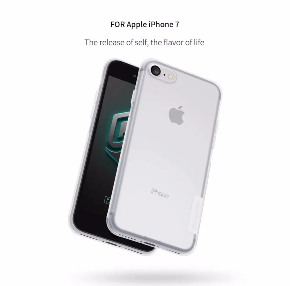 Для iPhone 7 Plus Тонкий чехол Nillkin Nature прозрачный ТПУ протектор для силиконовый (5.5