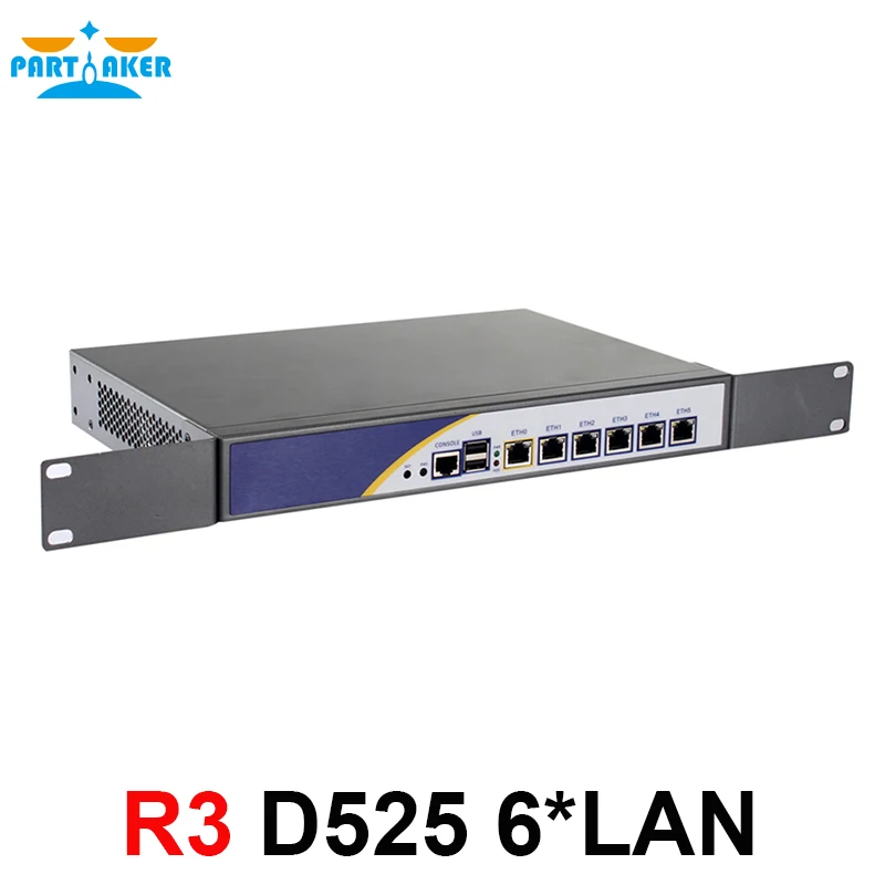 Partaker R3 6 LAN vpn маршрутизатор с 6*82583v Gigabyte Intel D525 1 8 Ghz 2G RAM 32G SSD|firewall pc|firewall serverfirewall linux |