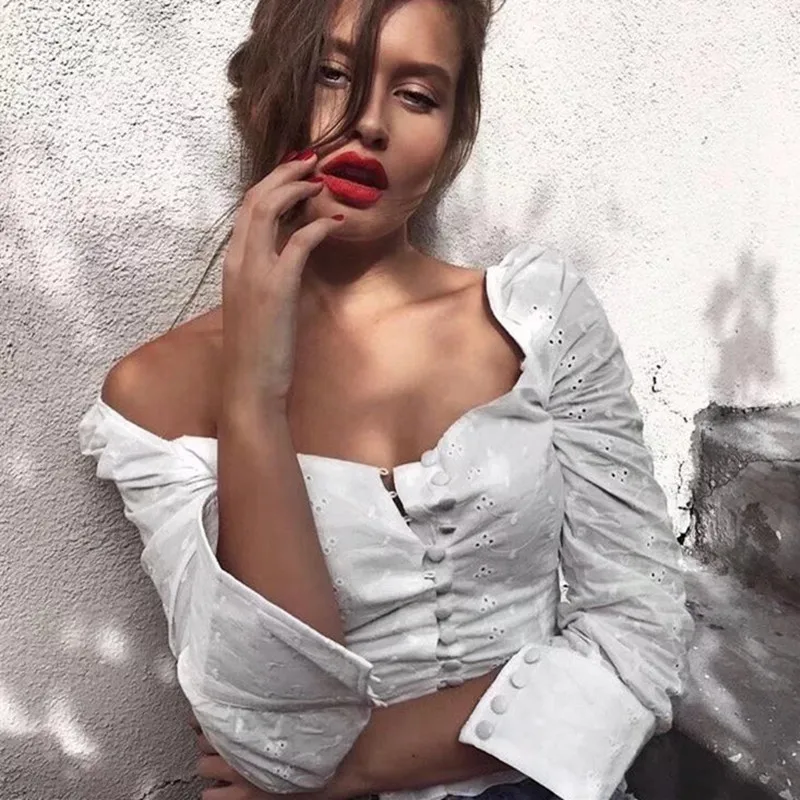 Однотонные женские кружевные рубашки с квадратным воротником Брендовая женская