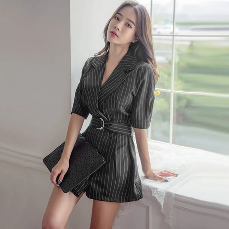 Женские летние комбинезоны 2018 Комбинезоны для женщин OL Тонкий полосатый костюм