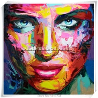 francoise nielly on canvas palette knife face oil painting wall art pictures for living room home decor caudros decoracion76