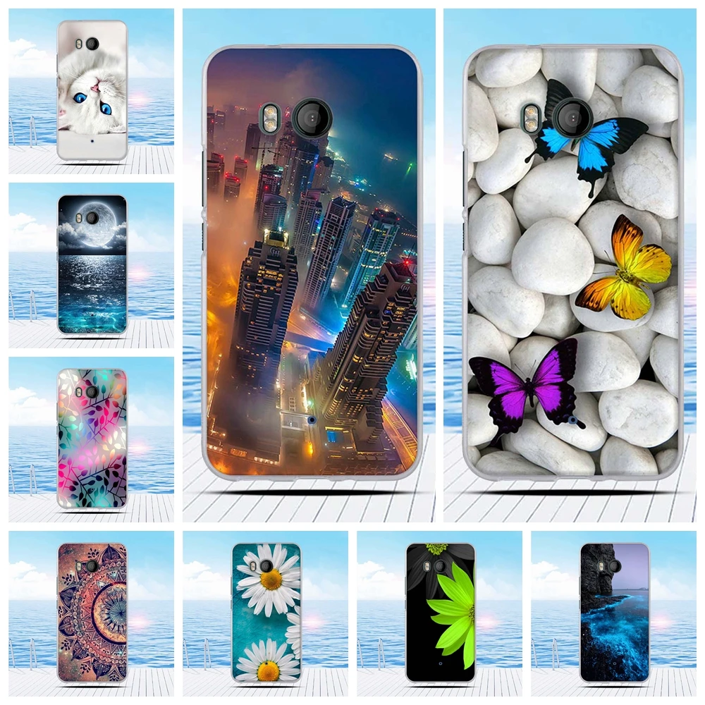 Phone Cases For HTC U11 Case Cover Silicone Transparent Flower Capa U 11 Funda | Мобильные телефоны и аксессуары
