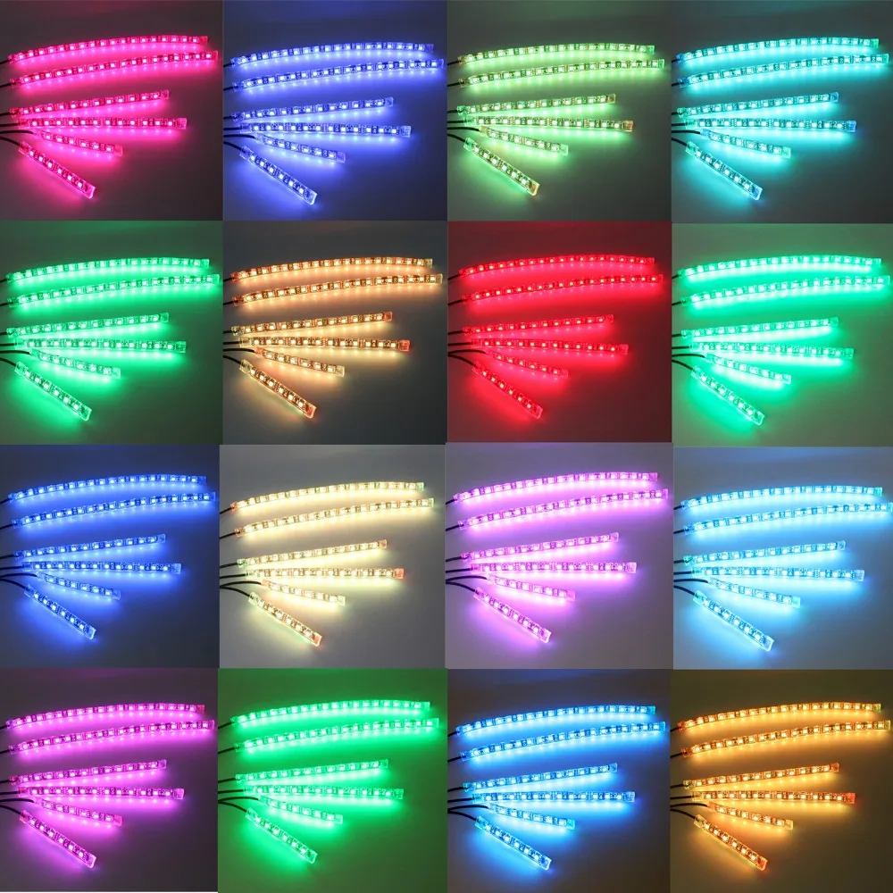 8 шт. автомобильный RGB светодиодный светильник Стайлинг декоративные